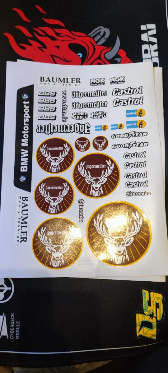 Pegatinas Jägermeister, BMW, Castrol, BBS 1/10 rc