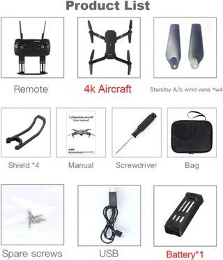 Drone cuadricóptero plegable con cámara 4k
