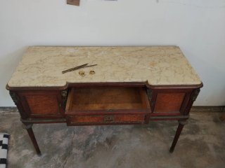 Tocador antiguo mármol y madera
