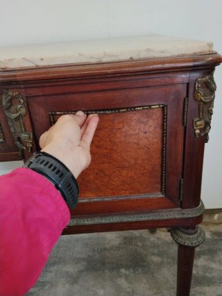 Tocador antiguo mármol y madera
