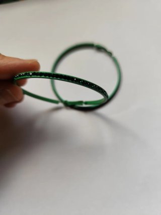 Pendientes de aro verdes