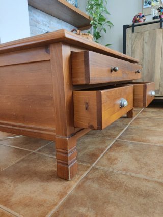Mesa de centro madera y cristal