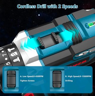 Taladro Atornillador 3 en 1 21V + 61 Accesorios