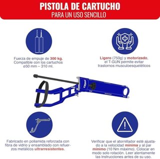 Tivoly pistola cartuchos aplicación rápida eficaz