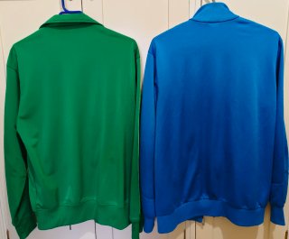 2 Chaquetas Adidas, verde y azul, talla M amplia