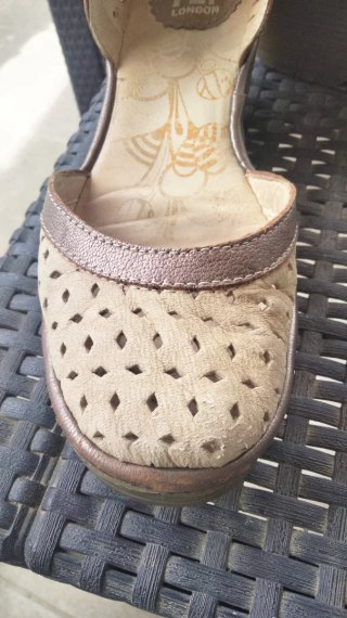 Zapatos Beige y Dorados con Tira