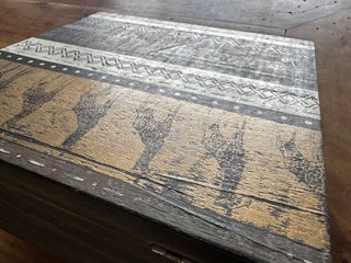 Caja de té madera étnica joyero 24x24x8,5 cm