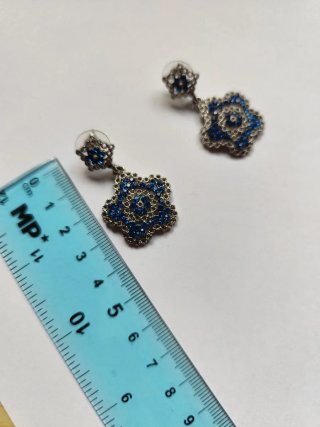 Pendientes flor azul