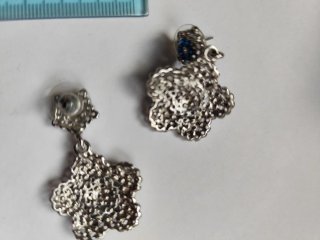 Pendientes flor azul