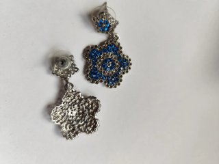 Pendientes flor azul
