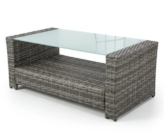 Conjunto Terraza Mimbre y Cristal