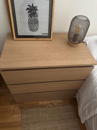 Cómoda Malm 3 cajones madera