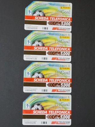 Collezione 30 Schede Telefoniche Calcio Panini