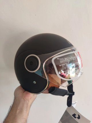 Casco Moto Retro Negro Mate Talla L