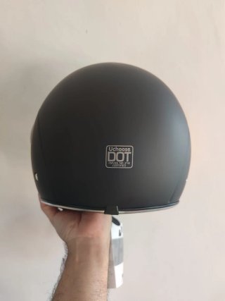 Casco Moto Retro Negro Mate Talla L