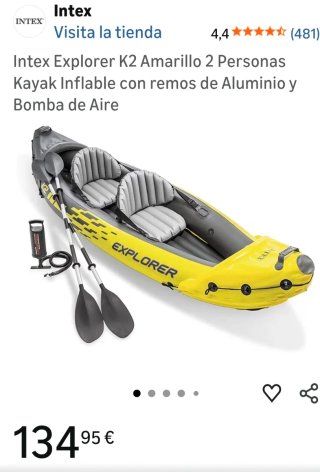 Kayak inflable amarillo y gris