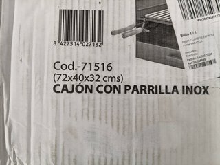 Barbacoa NUEVA Parrilla Inox 72x40x32 cm