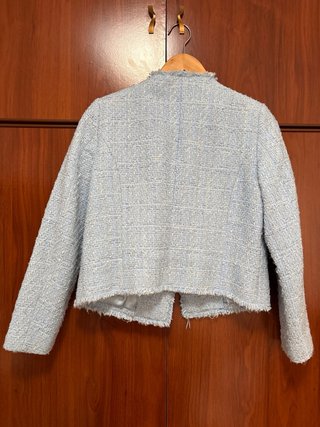 Blazer Tweed Mango Azul