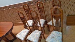 Mesa comedor extensible madera con 6 sillas