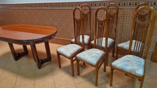 Mesa comedor extensible madera con 6 sillas