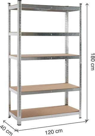 Estantería metálica acero galvanizado 5 baldas