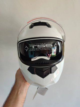 Casco Moto Modular Talla M Blanco Unisex