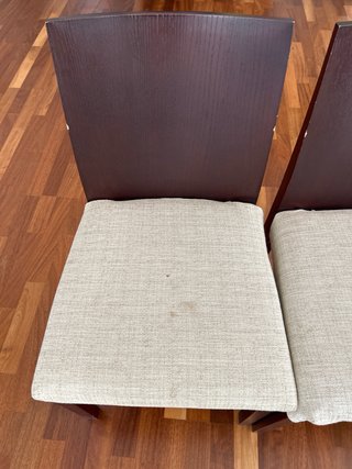 4 Sillas Comedor Tapizadas Madera Oscura