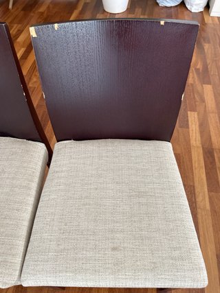4 Sillas Comedor Tapizadas Madera Oscura