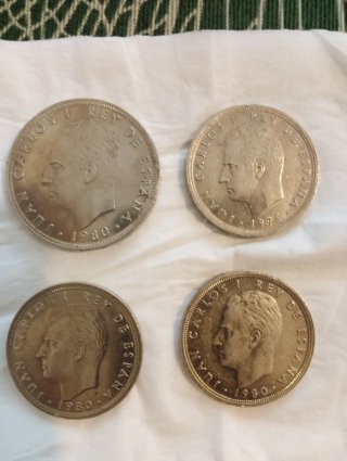 Monedas España 500, 100, 50 Pesetas Juan Carlos I
