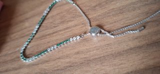 Pulsera Swarovski Verde y Blanca