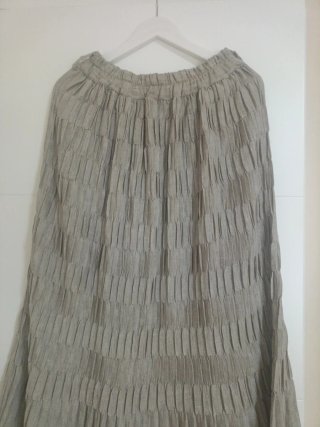 Falda larga beige plisada talla única