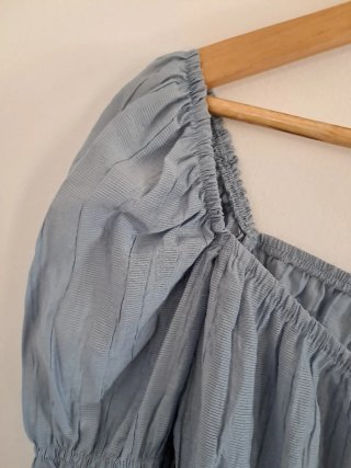 Blusa suelta azul grisáceo talla S