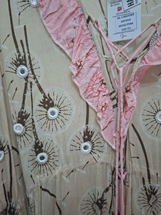 Vestido Nisa Beige y Rosa Talla Única