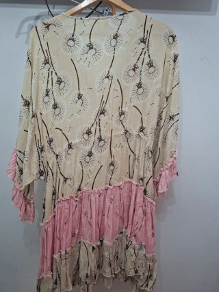 Vestido Nisa Beige y Rosa Talla Única