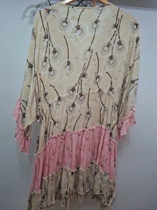 Vestido Nisa Beige y Rosa Talla Única