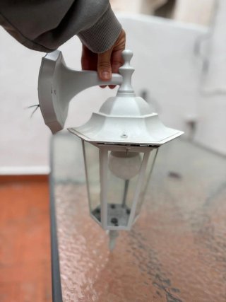 Farol exterior blanco / Aplique luz patio