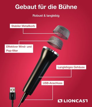 Lioncast micrófono karaoke USB consolas