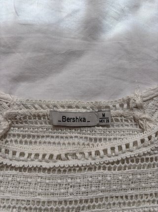 Blusa Bershka Crochet Blanca Talla M