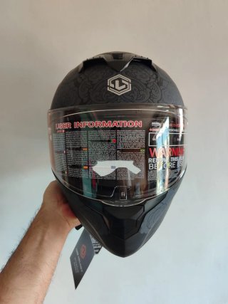 Casco Moto Integral Talla M Gris Gato