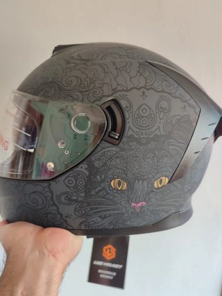 Casco Moto Integral Talla M Gris Gato