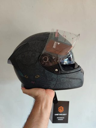 Casco Moto Integral Talla M Gris Gato
