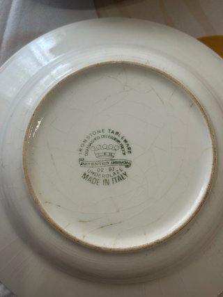 6 Platos Cerámica Vintage Azul Blanco