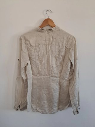 Camisa de botones beige talla S