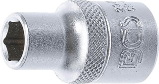 Llave de vaso hexagonal acero cromado