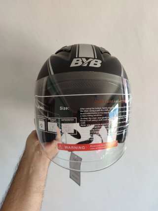 Casco Moto Jet Negro Mate Talla L Unisex