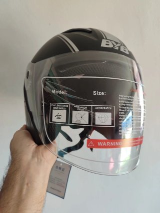 Casco Moto Jet Negro Mate Talla L Unisex
