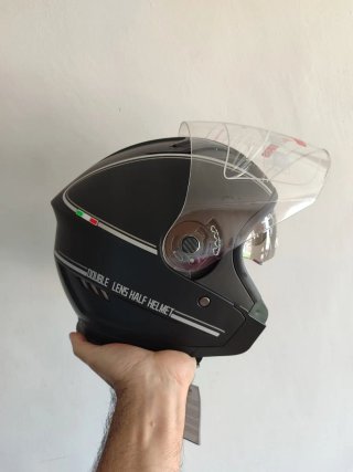 Casco Moto Jet Negro Mate Talla L Unisex