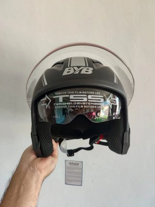 Casco Moto Jet Negro Mate Talla L Unisex