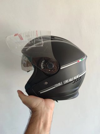 Casco Moto Jet Negro Mate Talla L Unisex