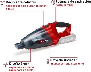 Einhell aspiradora inalámbrica limpieza rápida